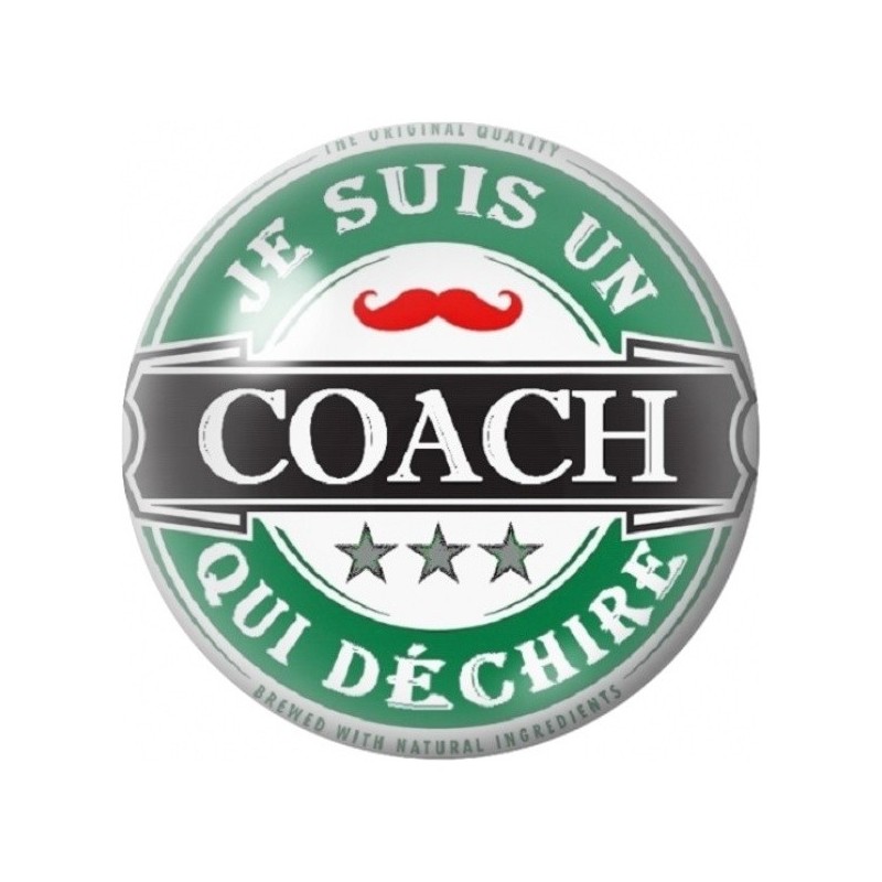 Cabochon en Verre Illustré Je Suis un Coach qui Déchire 12 à 25mm