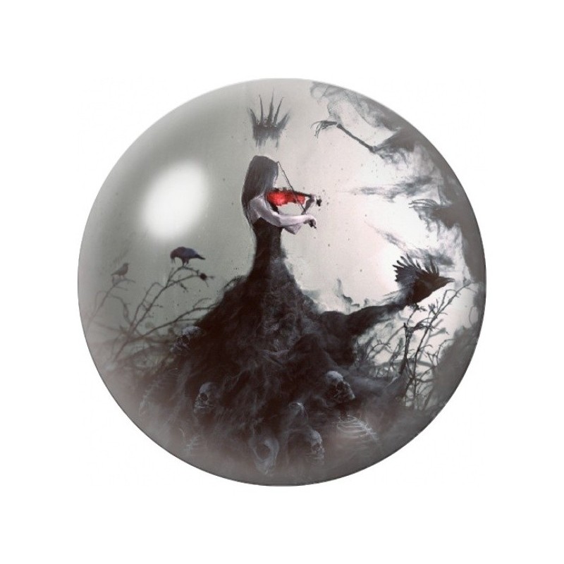 Cabochon en Verre Illustré Reine des Corbeaux au Bandeau Rouge 12 à 25mm