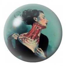 Cabochon en Verre Illustré Femme dévoilant les Muscles du Cou 12 à 25mm pour la Création de Bijoux Fantaisie - DIY