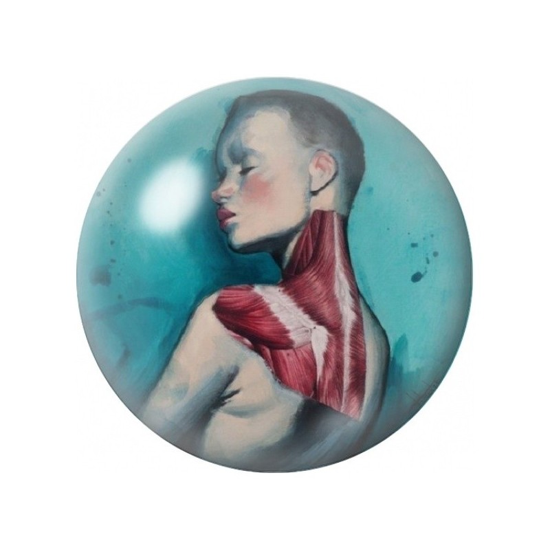 Cabochon en Verre Illustré Homme aux Muscles du Cou 12 à 25mm