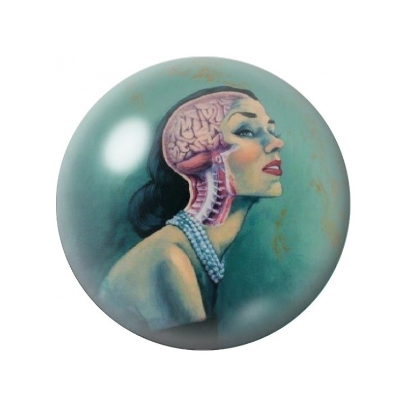 Cabochon en Verre Illustré Femme au Profil Cérébral 12 à 25mm