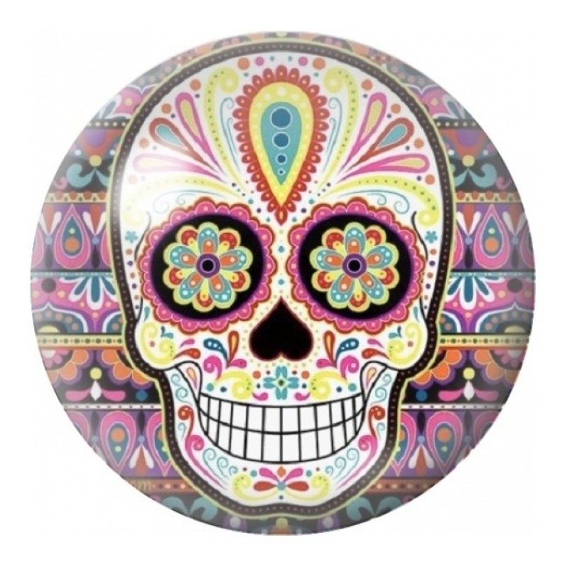 Cabochon en Verre Illustré Calavera Mandala Pastel 12 à 25mm