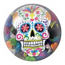 Cabochon en Verre Illustré Calavera Rose à la Croix Rouge 12 à 25mm pour la Création de Bijoux Fantaisie - DIY