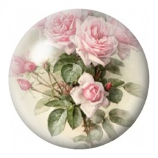 Cabochon en Verre Illustré Bouquet de Roses Roses et Boutons 12 à 25mm pour la Création de Bijoux Fantaisie - DIY