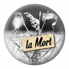 Cabochon en Verre Illustré Tarot La Mort 12 à 25mm pour la Création de Bijoux Fantaisie - DIY