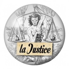 Cabochon en Verre Illustré Tarot La Justice 12 à 25mm pour la Création de Bijoux Fantaisie - DIY