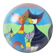 Cabochon en Verre Illustré Famille de Chats au Bord de l’Eau 12 à 25mm pour la Création de Bijoux Fantaisie - DIY