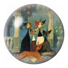 Cabochon en Verre Illustré Chats dans un Salon Ancien 12 à 25mm pour la Création de Bijoux Fantaisie - DIY