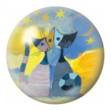 Cabochon en Verre Illustré Chats Joueurs sous les Étoiles 12 à 25mm pour la Création de Bijoux Fantaisie - DIY