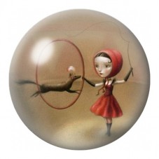Cabochon en Verre Illustré Petit Chaperon Rouge sur une Branche 12 à 25mm pour la Création de Bijoux Fantaisie - DIY