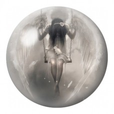 Cabochon en Verre Illustré Ange Blanc dans la Brume 12 à 25mm pour la Création de Bijoux Fantaisie - DIY