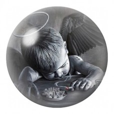 Cabochon en Verre Illustré Bébé Ange endormi dans les Plumes 12 à 25mm pour la Création de Bijoux Fantaisie - DIY