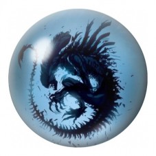 Cabochon en Verre Illustré Dragon Alien Bleu en Spirale 12 à 25mm pour la Création de Bijoux Fantaisie - DIY
