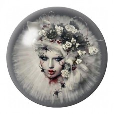 Cabochon en Verre Illustré Reine Araignée à la Couronne Fleurie 12 à 25mm pour la Création de Bijoux Fantaisie - DIY