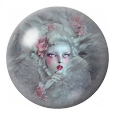 Cabochon en Verre Illustré Marquise Gothique aux Roses Poudrées 12 à 25mm pour la Création de Bijoux Fantaisie - DIY