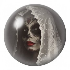 Cabochon en Verre Illustré Mariée Calavera sous son Voile 12 à 25mm pour la Création de Bijoux Fantaisie - DIY