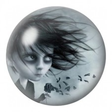Cabochon en Verre Illustré Garçon Gothique à la Rose Noire 12 à 25mm pour la Création de Bijoux Fantaisie - DIY
