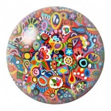 Cabochon en Verre Illustré Mosaïque Colorée 12 à 25mm pour la Création de Bijoux Fantaisie - DIY