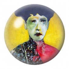 Cabochon en Verre Illustré Portrait au Visage Vert 12 à 25mm pour la Création de Bijoux Fantaisie - DIY