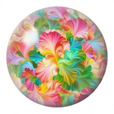 Cabochon en Verre Illustré Fleurs Tropicales Colorées 12 à 25mm pour la Création de Bijoux Fantaisie - DIY