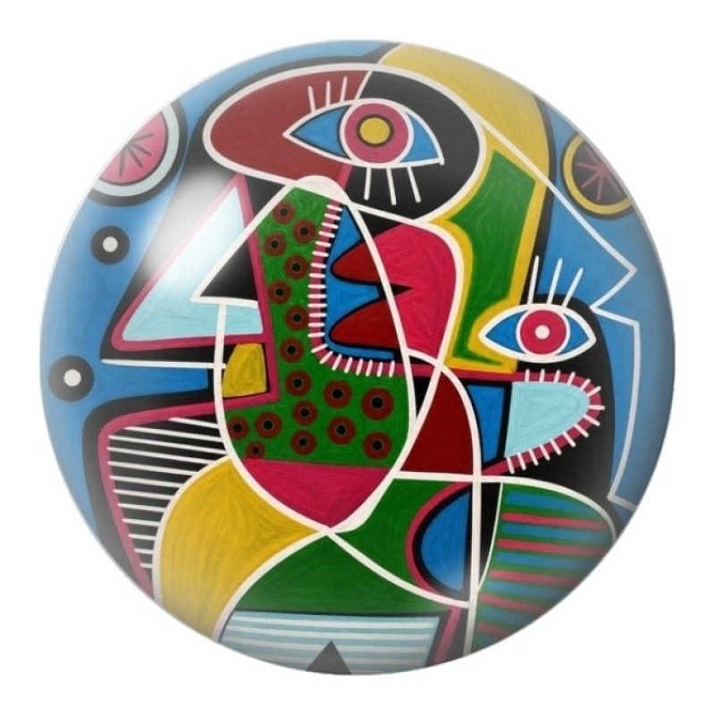 Cabochon en Verre Illustré Composition Cubiste Colorée 12 à 25mm