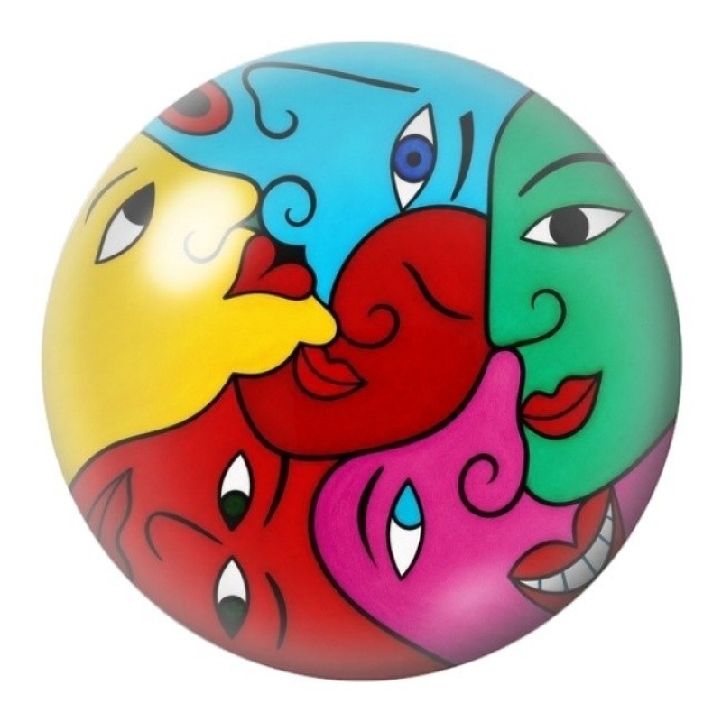 Cabochon en Verre Illustré Visages Entrelacés 12 à 25mm