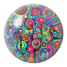 Cabochon en Verre Illustré Arbre Psychédélique 12 à 25mm pour la Création de Bijoux Fantaisie - DIY