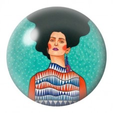Cabochon en Verre Illustré Femme Afro au Pull Coloré 12 à 25mm pour la Création de Bijoux Fantaisie - DIY