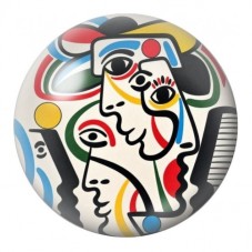 Cabochon en Verre Illustré Visage Cubiste Coloré 12 à 25mm pour la Création de Bijoux Fantaisie - DIY