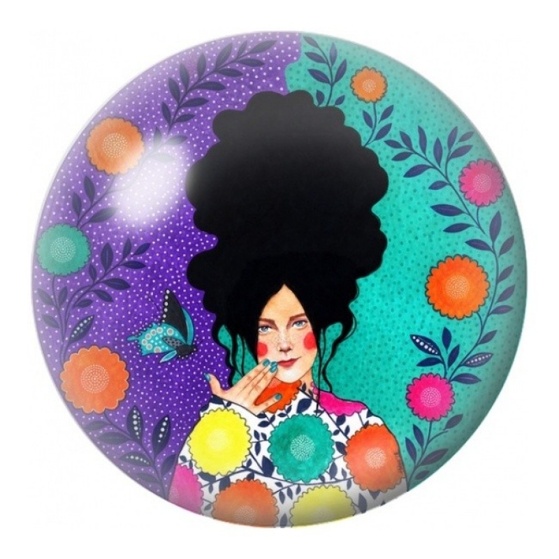 Cabochon en Verre Illustré Femme Afro aux Fleurs 12 à 25mm