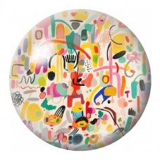 Cabochon en Verre Illustré Signes Abstraits Colorés 12 à 25mm pour la Création de Bijoux Fantaisie - DIY