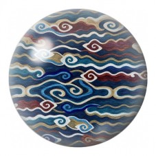 Cabochon en Verre Illustré Vagues Japonaises 12 à 25mm pour la Création de Bijoux Fantaisie - DIY