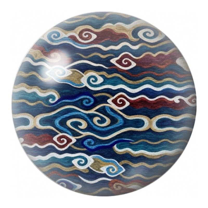 Cabochon en Verre Illustré Vagues Japonaises 12 à 25mm