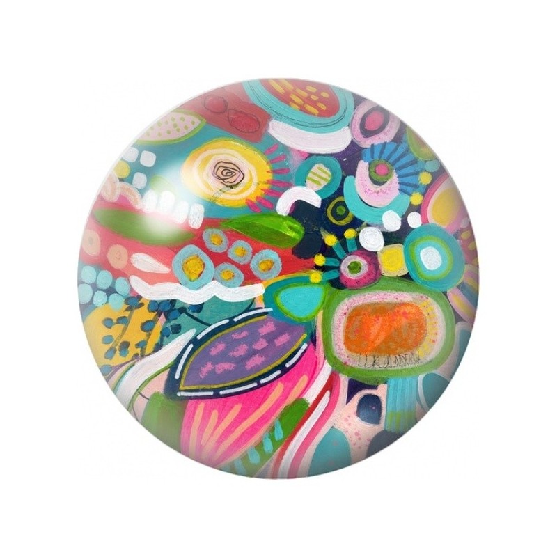 Cabochon en Verre Illustré Jardin Abstrait Coloré 12 à 25mm