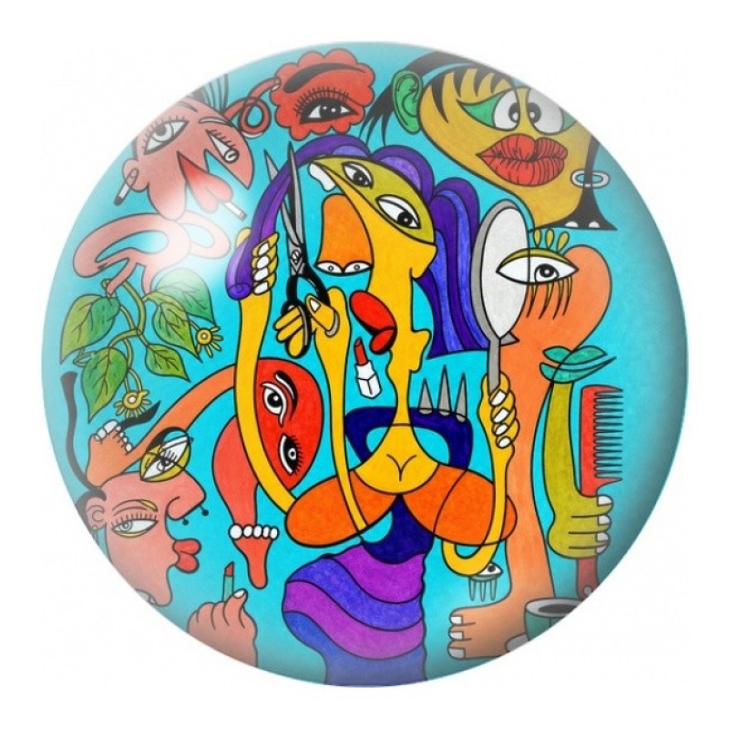 Cabochon en Verre Illustré Musiciens Abstraits 12 à 25mm