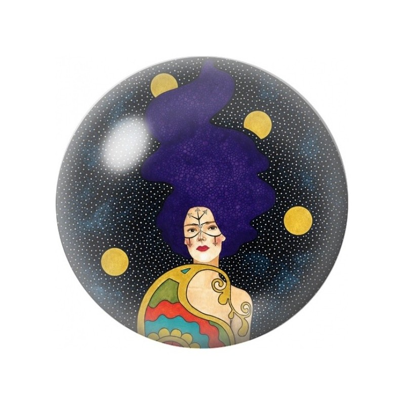 Cabochon en Verre Illustré Femme Cosmique Violette 12 à 25mm