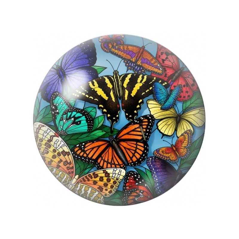 Cabochon en Verre Illustré Papillons au Jardin Secret 12 à 25mm