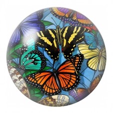 Cabochon en Verre Illustré Papillons Monarques aux Fleurs 12 à 25mm pour la Création de Bijoux Fantaisie - DIY