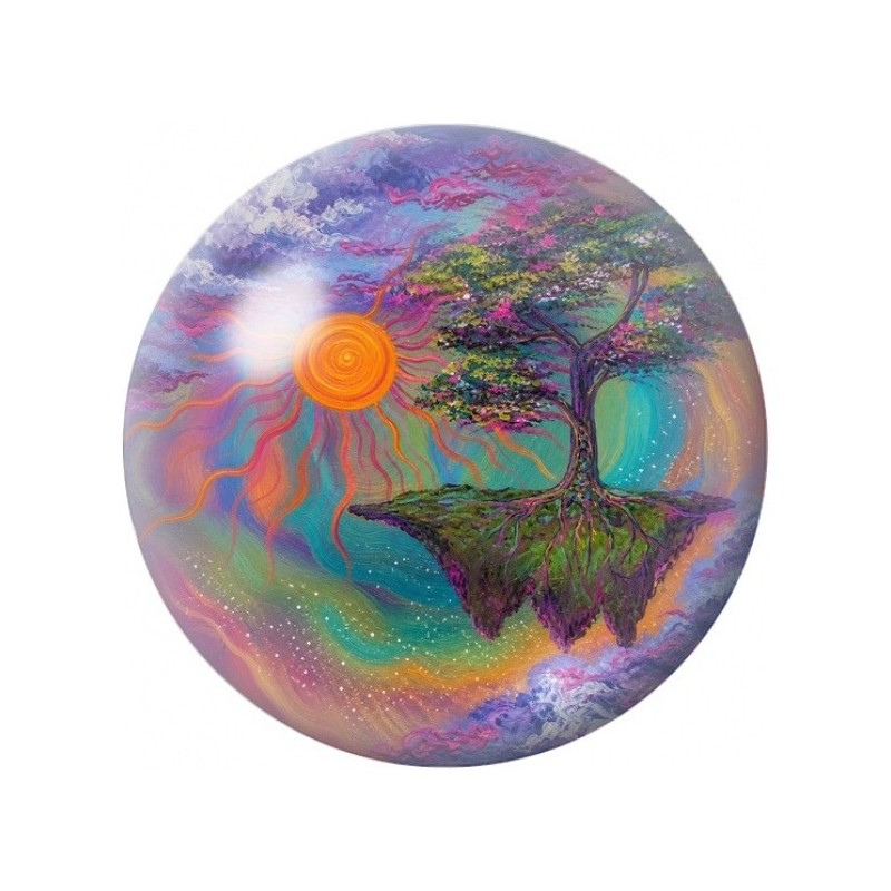 Cabochon en Verre Illustré Arbre Arc-en-Ciel 12 à 25mm