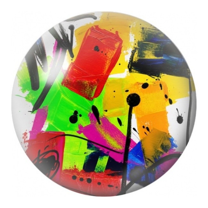 Cabochon en Verre Illustré Éclats de Peinture Fluo 12 à 25mm