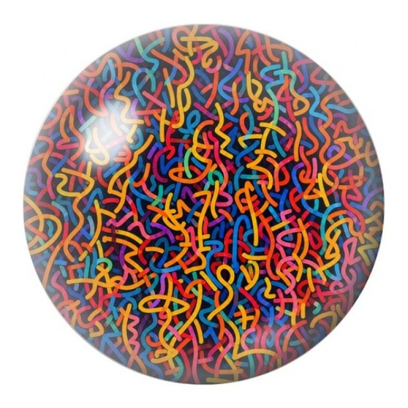 Cabochon en Verre Illustré Filaments Multicolores 12 à 25mm