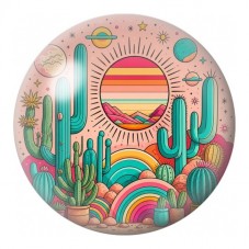 Cabochon en Verre Illustré Désert au Soleil Couchant 12 à 25mm pour la Création de Bijoux Fantaisie - DIY