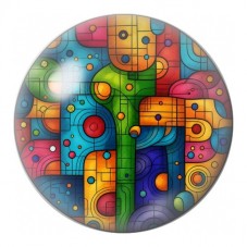 Cabochon en Verre Illustré Labyrinthe Géométrique 12 à 25mm pour la Création de Bijoux Fantaisie - DIY