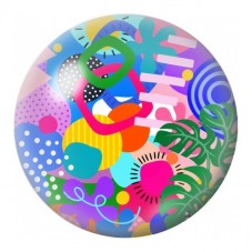 Cabochon en Verre Illustré Feuillages Pop Colorés 12 à 25mm pour la Création de Bijoux Fantaisie - DIY