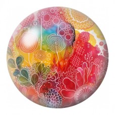 Cabochon en Verre Illustré Jardin Rouge et Orange 12 à 25mm pour la Création de Bijoux Fantaisie - DIY