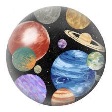 Cabochon en Verre Illustré Planètes du Système Solaire 12 à 25mm pour la Création de Bijoux Fantaisie - DIY