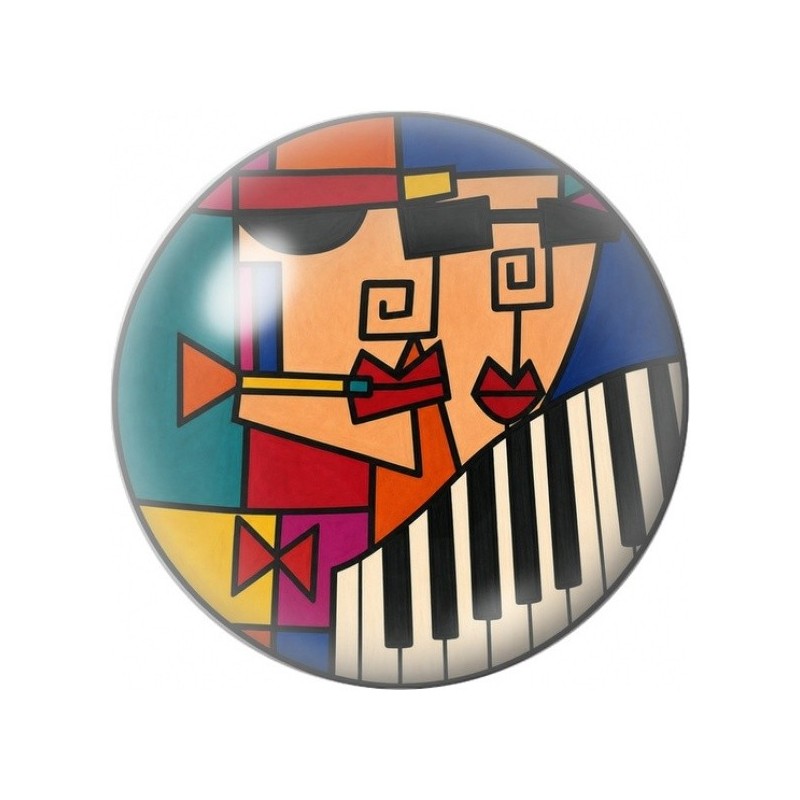 Cabochon en Verre Illustré Pianiste Cubiste 12 à 25mm