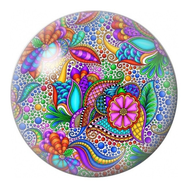 Cabochon en Verre Illustré Papillons et Arabesques 12 à 25mm