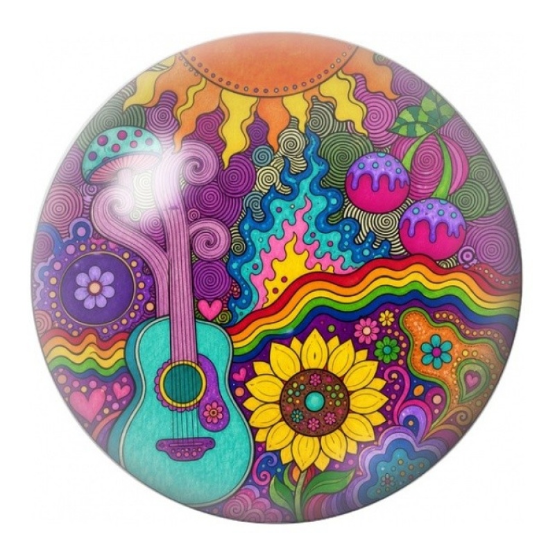 Cabochon en Verre Illustré Paysage Psychédélique 12 à 25mm