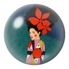 Cabochon en Verre Illustré Japonaise au Nœud Rouge 12 à 25mm pour la Création de Bijoux Fantaisie - DIY